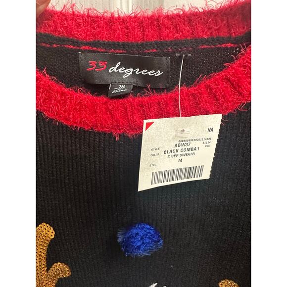 33 degrees Ugly Christmas Pullover Sweater Cat Presents Gift Womens Size Medium - Picture 8 of 8